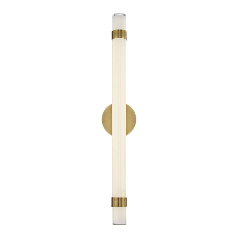 Kuzco Madison 30in 1-Light LED Vanity Light | Classic Vintage Brass and Glossy Opal Glass | Bathroom Vanity & Powder Room | Model WV324230VBGO