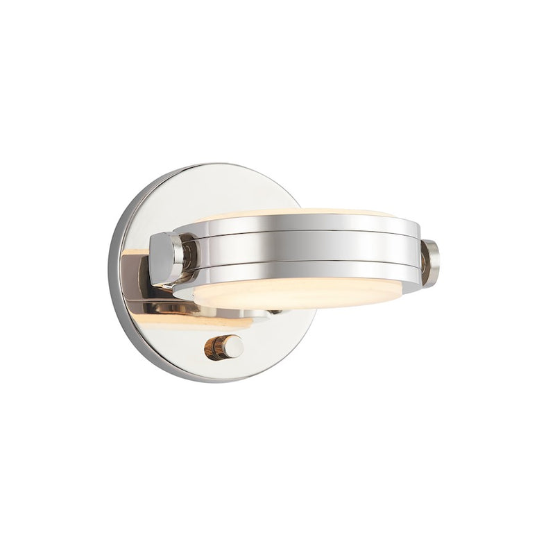 Kuzco Blanco 6in 1-Light Vanity Light | Polished Nickel and Alabaster Stone | Bathroom & Powder Room Accent | 7.25 x 8.75 x 2 in | Model WV325106PNAR