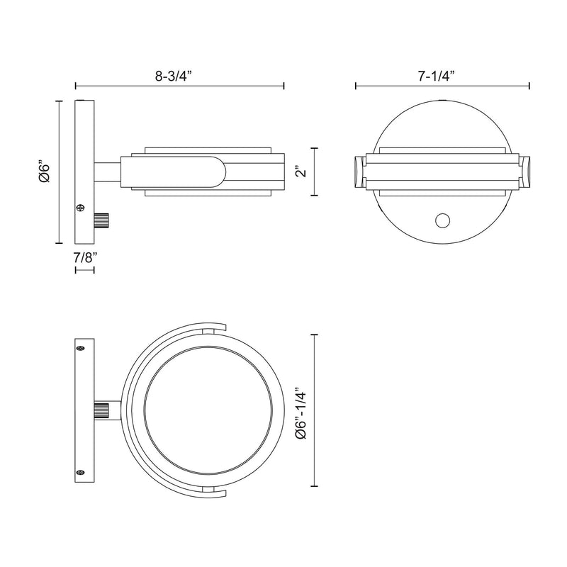 Kuzco Blanco 6in 1-Light Vanity Light | Polished Nickel and Alabaster Stone | Bathroom & Powder Room Accent | 7.25 x 8.75 x 2 in | Model WV325106PNAR