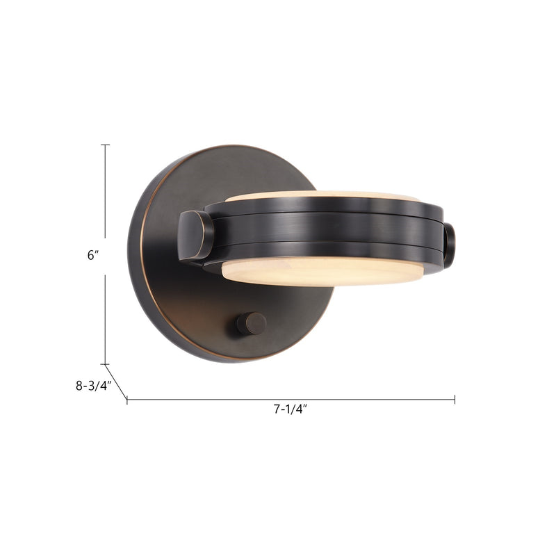 Kuzco Blanco 6in 1-Light Vanity Light | Polished Nickel and Alabaster Stone | Bathroom & Powder Room Accent | 7.25 x 8.75 x 2 in | Model WV325106PNAR