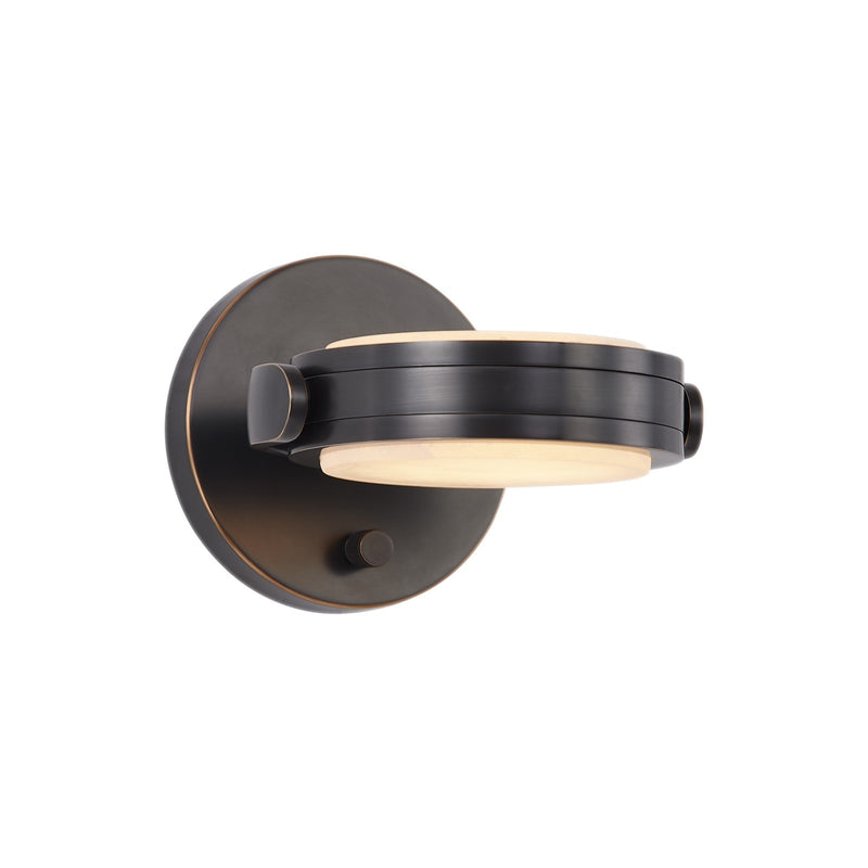 Kuzco Blanco 6in 1-Light LED Wall Vanity | Modern Urban Bronze and Alabaster Stone | Bathroom & Powder Room | 1200lm 3000K | Model WV325106UBAR