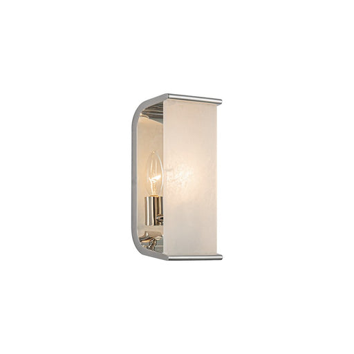 Kuzco Abbott 10in 1-Light Wall Sconce | Modern Polished Nickel Steel and Alabaster Stone | Bathroom & Damp Location Vanity | Model WV327010PNAR