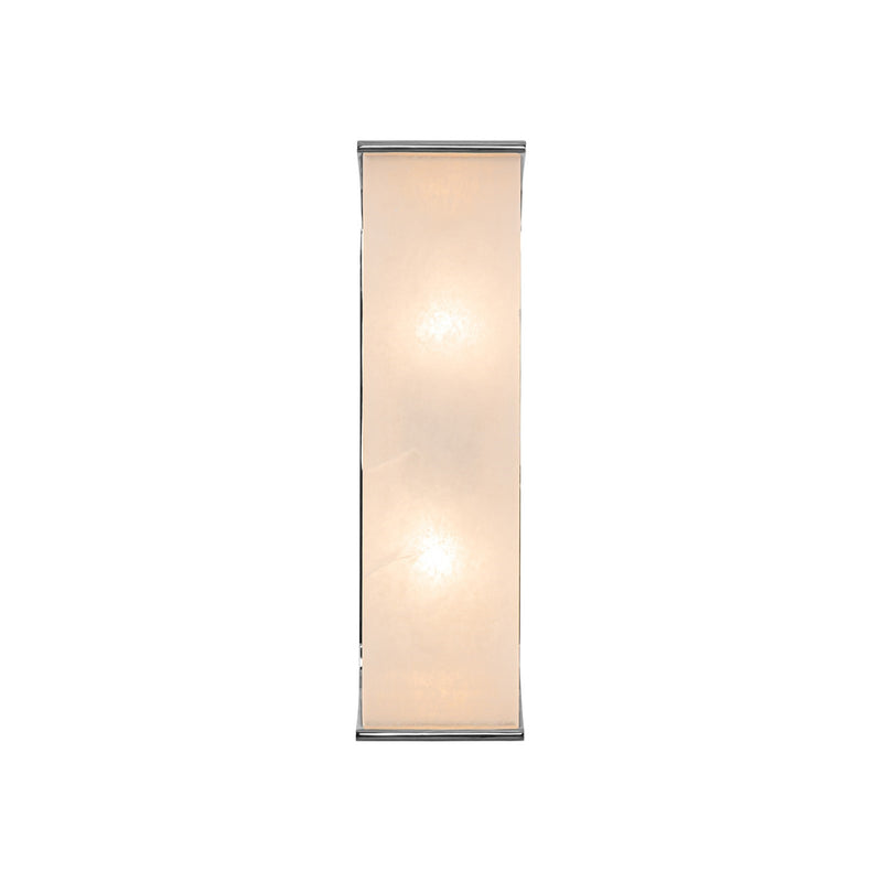 Kuzco Abbott 15in 2-Light Vanity Light | Modern Polished Nickel Steel and Alabaster Lens | Bathroom & Powder Room | Model WV327015PNAR