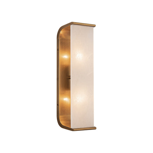 Kuzco Abbott 15in 2-Light Vanity Light | Organic Vintage Brass and Alabaster Stone Lens | Bathroom Vanity & Powder Room | Model WV327015VBAR