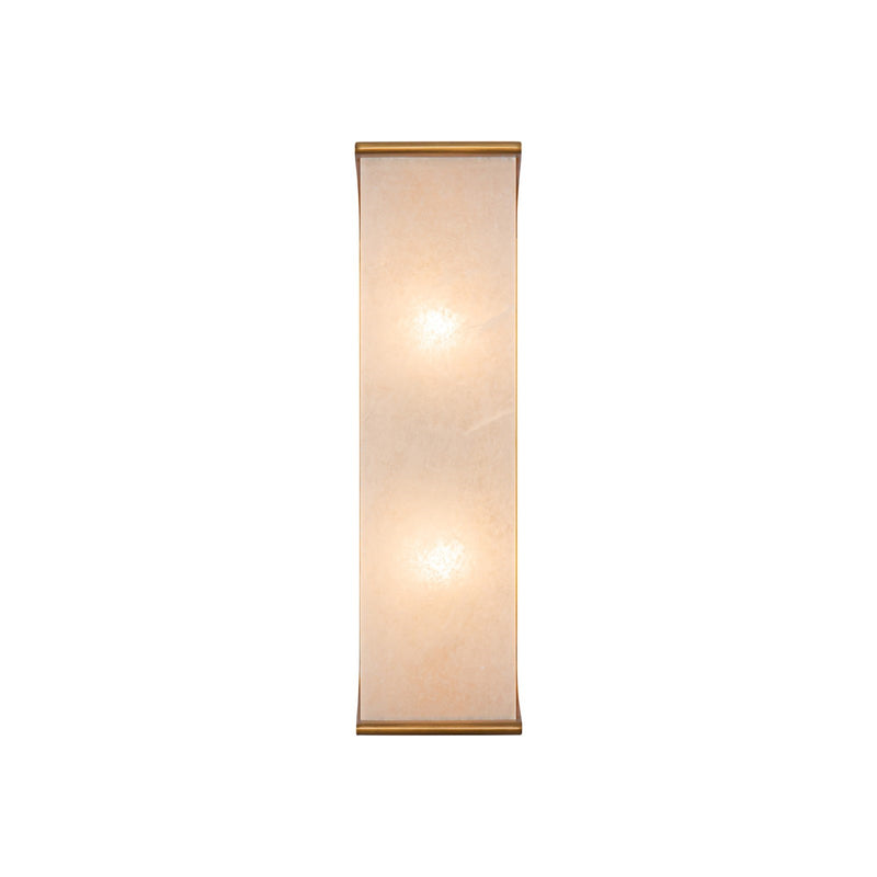 Kuzco Abbott 15in 2-Light Vanity Light | Organic Vintage Brass and Alabaster Stone Lens | Bathroom Vanity & Powder Room | Model WV327015VBAR