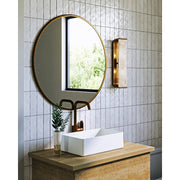Kuzco Abbott 15in 2-Light Vanity Light | Organic Vintage Brass and Alabaster Stone Lens | Bathroom Vanity & Powder Room | Model WV327015VBAR