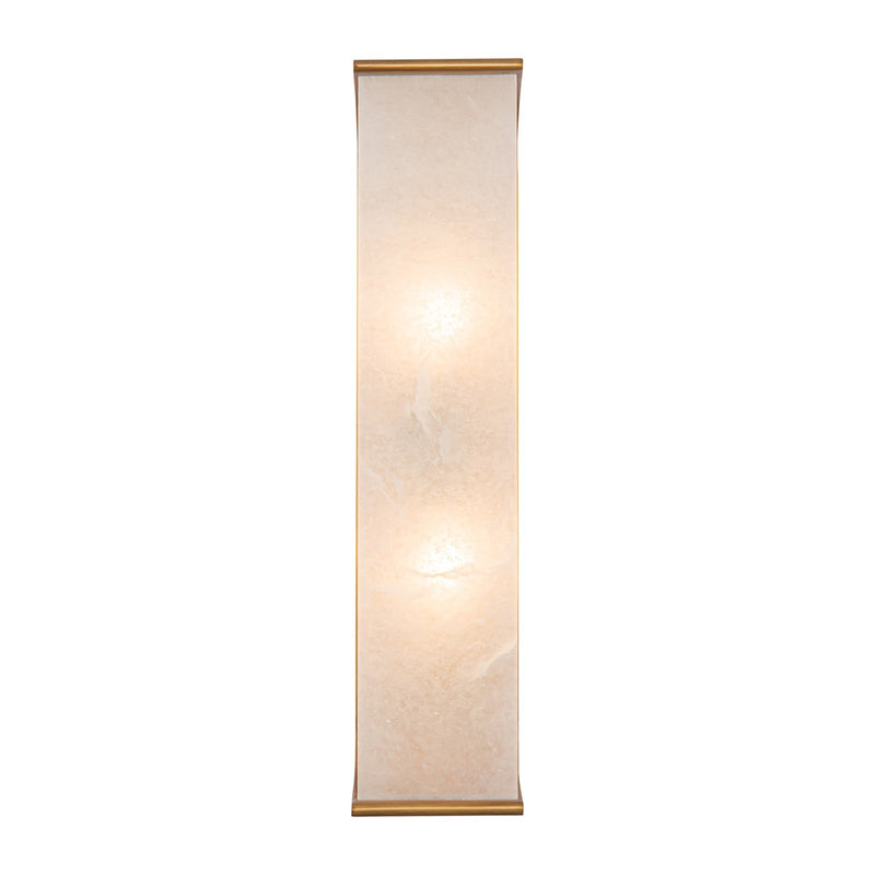 Kuzco Abbott 19in 2-Light Vanity Light | Modern Vintage Brass Steel and Alabaster | Bathroom & Powder Room | 4 x 19 in | Model WV327019VBAR