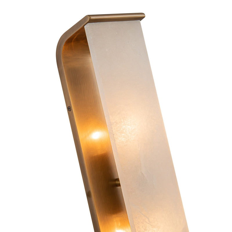 Kuzco Abbott 19in 2-Light Vanity Light | Modern Vintage Brass Steel and Alabaster | Bathroom & Powder Room | 4 x 19 in | Model WV327019VBAR