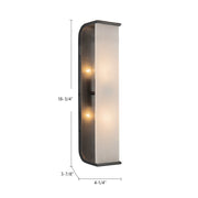 Kuzco Abbott 19in 2-Light Vanity Light | Modern Vintage Brass Steel and Alabaster | Bathroom & Powder Room | 4 x 19 in | Model WV327019VBAR