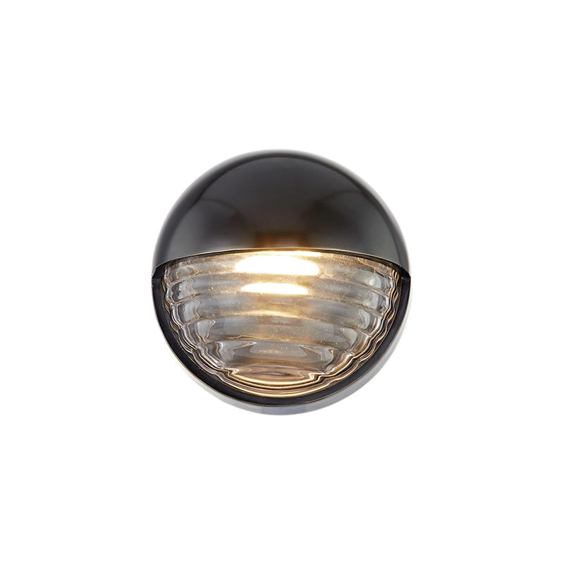 Kuzco Palais 6in LED Wall Sconce | Modern Urban Bronze Brass and Ribbed Clear Glass | Bathroom Vanity & Hallway | Model WV330106UBCR