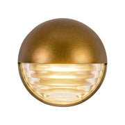 Kuzco Palais 6in 1-Light LED Vanity Light | Vintage Brass and Ribbed Clear Glass | Bathroom Vanity | 720lm 3000K 90CRI Dimmable | Model WV330106VBCR