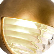Kuzco Palais 6in 1-Light LED Vanity Light | Vintage Brass and Ribbed Clear Glass | Bathroom Vanity | 720lm 3000K 90CRI Dimmable | Model WV330106VBCR