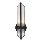 Kuzco Cairo 1-Light 15in Wall Sconce | Urban Bronze Steel and Clear Ribbed Glass | Bathroom Vanity & Powder Room | Model WV332904UBCR