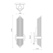 Kuzco Cairo 1-Light 15in Wall Sconce | Urban Bronze Steel and Clear Ribbed Glass | Bathroom Vanity & Powder Room | Model WV332904UBCR