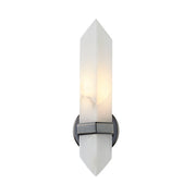 Kuzco Valencia 1-Light 5in Wall Sconce | Urban Bronze and Alabaster Stone | Bathroom Vanity & Hallway | 3.62 x 4.12 x 15 in | Model WV334105UBAR