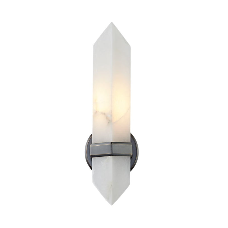 Kuzco Valencia 1-Light 5in Wall Sconce | Urban Bronze and Alabaster Stone | Bathroom Vanity & Hallway | 3.62 x 4.12 x 15 in | Model WV334105UBAR