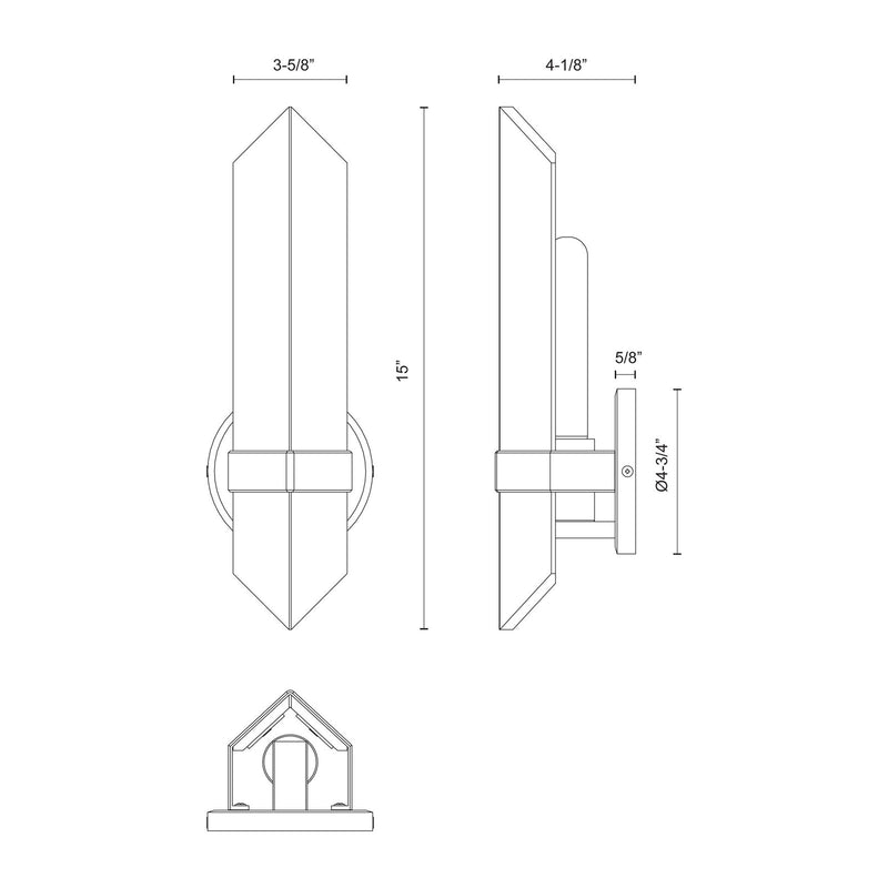 Kuzco Valencia 1-Light 5in Wall Sconce | Urban Bronze and Alabaster Stone | Bathroom Vanity & Hallway | 3.62 x 4.12 x 15 in | Model WV334105UBAR