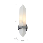 Kuzco Valencia 1-Light 5in Wall Sconce | Urban Bronze and Alabaster Stone | Bathroom Vanity & Hallway | 3.62 x 4.12 x 15 in | Model WV334105UBAR