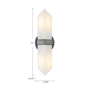Kuzco Valencia 15in 2-Light Wall Vanity | Classic Polished Nickel and Alabaster Stone | Bathroom Vanity & Powder Room | Model WV334215PNAR