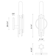 Kuzco Torres 1-Light 9in Wall Sconce | Brutalist Matte Black Metal | Bathroom & Hallway Accent | 2.25 x 9.25 x 4.38 in | Model WV335409MB