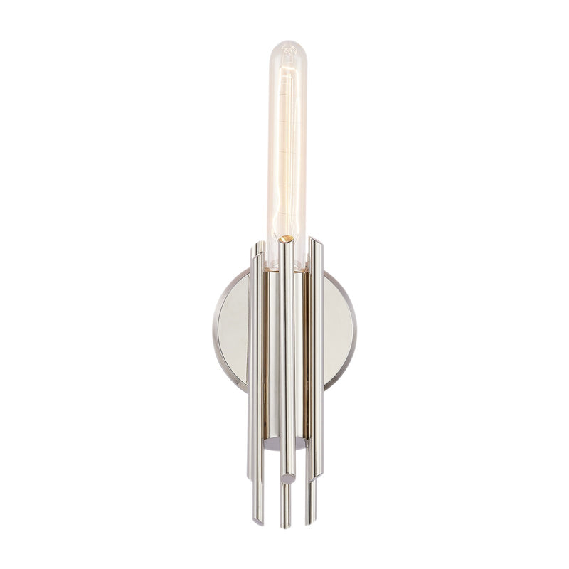 Kuzco Torres 9in 1-Light Vanity Light | Brutalist Polished Nickel Metal | Bathroom & Powder Room Vanity Light | 60W E26 Socket | Model WV335409PN