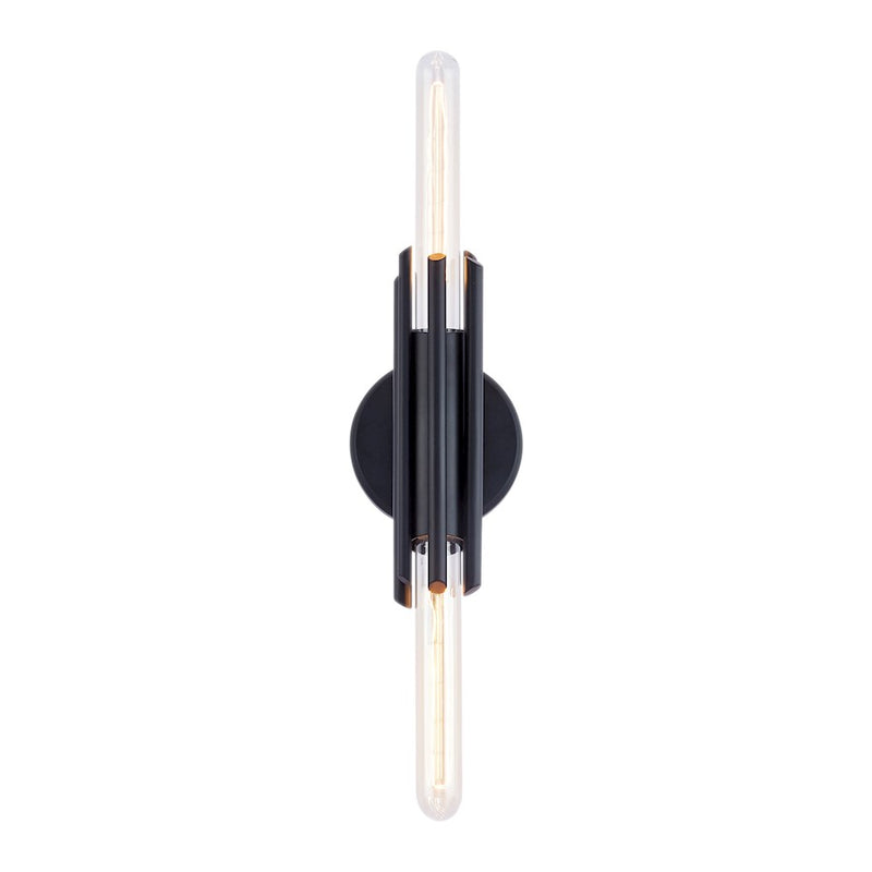 Kuzco Torres 2-Light 11in Vanity Light | Brutalist Matte Black Steel | Bathroom & Powder Room | 11 x 4 x 10 in | Model WV335811MB