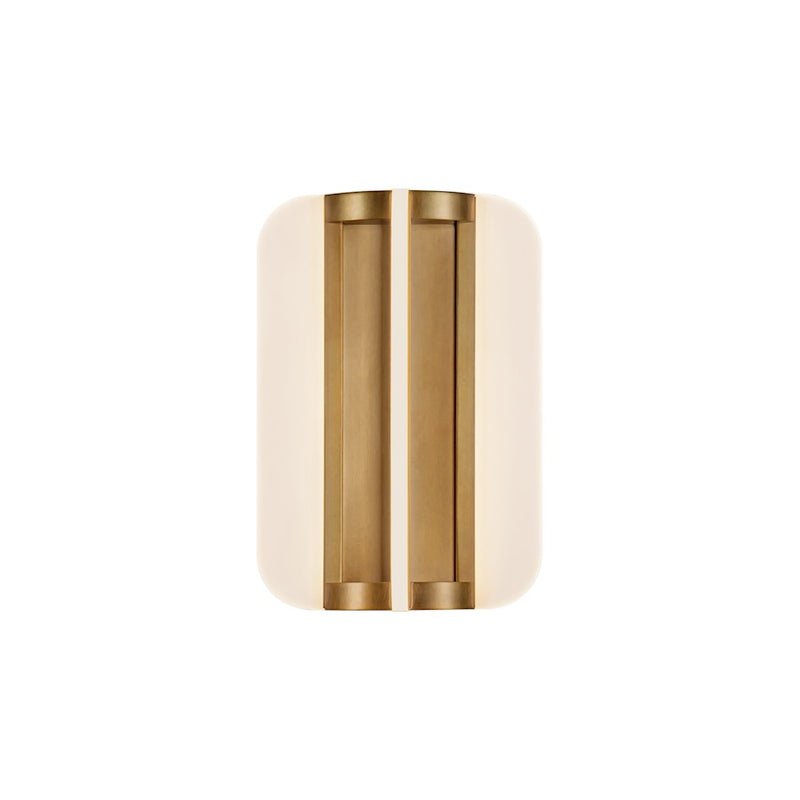 Kuzco Anders 10in 1-Light LED Wall Sconce | Modern Vintage Brass and Acrylic Light Guide | Bathroom Vanity & Hallway | 1120lm | Model WV336710VB