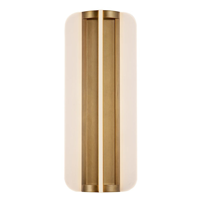 Kuzco Anders 17in 1-Light LED Vanity Light | Vintage Brass and Acrylic Light Guide | Bathroom Vanity | 7 x 17.25 in | Model WV336717VB