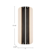 Kuzco Anders 17in 1-Light LED Vanity Light | Vintage Brass and Acrylic Light Guide | Bathroom Vanity | 7 x 17.25 in | Model WV336717VB