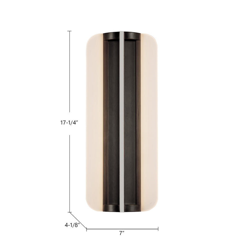Kuzco Anders 17in 1-Light LED Vanity Light | Vintage Brass and Acrylic Light Guide | Bathroom Vanity | 7 x 17.25 in | Model WV336717VB