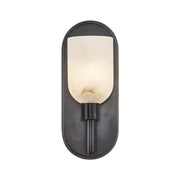 Kuzco Lucian 9in 1-Light Vanity Light | Classic Modern Urban Bronze and Alabaster Clear Crystal Glass | Bathroom Vanity | Model WV338101UBAR