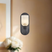 Kuzco Lucian 9in 1-Light Vanity Light | Classic Modern Urban Bronze and Alabaster Clear Crystal Glass | Bathroom Vanity | Model WV338101UBAR