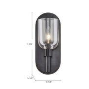 Kuzco Lucian 9in 1-Light Vanity Light | Classic Modern Urban Bronze and Alabaster Clear Crystal Glass | Bathroom Vanity | Model WV338101UBAR