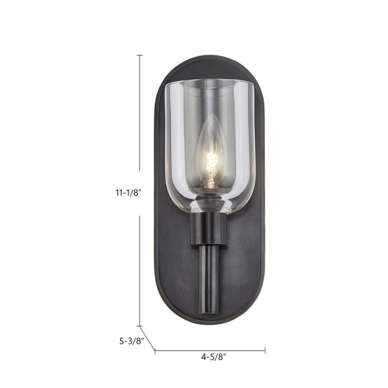 Kuzco Lucian 1-Light 9in Vanity Light | Vintage Brass and Alabaster Clear Crystal | Bathroom Vanity & Powder Room | 3.62 x 9 in | Model WV338101VBAR