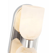 Kuzco Lucian 11in 2-Light Vanity Light | Classic Polished Nickel and Alabaster Glass with Clear Crystal | Bathroom & Powder Room | Model WV338902PNAR