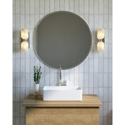 Kuzco Lucian 11in 2-Light Vanity Light | Classic Polished Nickel and Alabaster Glass with Clear Crystal | Bathroom & Powder Room | Model WV338902PNAR
