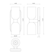 Kuzco Lucian 11in 2-Light Vanity Light | Classic Polished Nickel and Alabaster Glass with Clear Crystal | Bathroom & Powder Room | Model WV338902PNAR