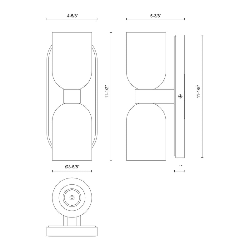 Kuzco Lucian 11in 2-Light Vanity Light | Classic Polished Nickel and Alabaster Glass with Clear Crystal | Bathroom & Powder Room | Model WV338902PNAR