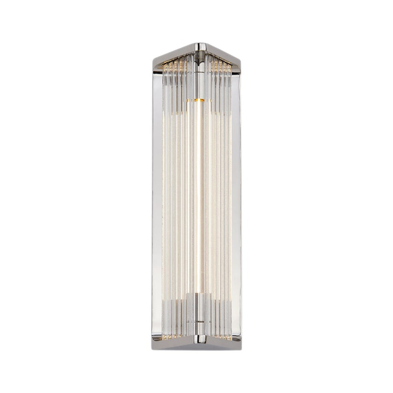 Kuzco Sabre 12in 6W LED Wall Vanity Light | Polished Nickel and Ribbed Clear Glass | Bathroom Vanity & Hallway | 480lm 2700K | Model WV339112PNCR