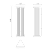 Kuzco Sabre 12in 1-Light LED Wall Sconce | Modern Vintage Brass and Ribbed Clear Glass | Bathroom Vanity & Hallway | Model WV339112VBCR
