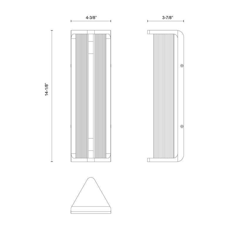 Kuzco Sabre 12in 1-Light LED Wall Sconce | Modern Vintage Brass and Ribbed Clear Glass | Bathroom Vanity & Hallway | Model WV339112VBCR