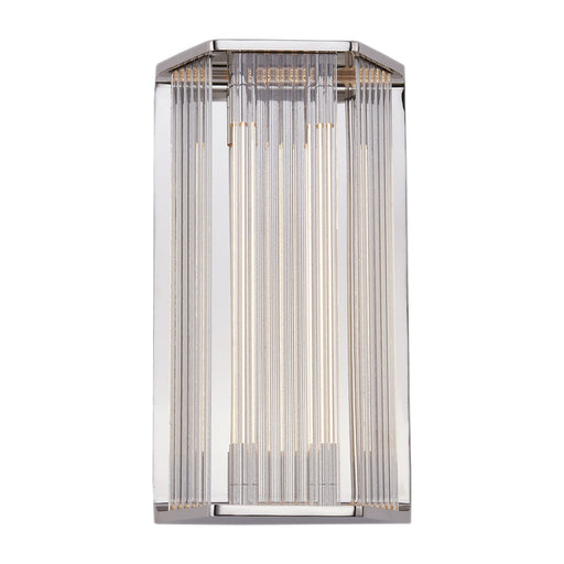 Kuzco Alora Sabre 16in 1-Light LED Wall/Vanity | Modern Polished Nickel and Clear Ribbed Glass | Bathroom & Powder Room Vanity | Model WV339216PNCR