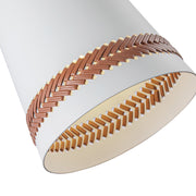 Kuzco Brickell 1-Light 5in Wall Sconce | Matte White Steel and Hazelnut Leather | Mid-Century Bathroom Vanity & Living Room | Model WV342105MWHL