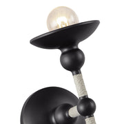 Kuzco Nadine 1-Light Vanity Light | Matte Black Steel and Natural Cotton Rope | Bathroom Vanity & Powder Room Wall Light | Model WV343104MBCN