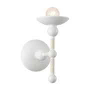 Kuzco Nadine 4in 1-Light Wall Sconce | Seaside Matte White Steel and Natural Cotton | Bathroom Vanity & Hallway | Model WV343104MWCN