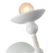 Kuzco Nadine 4in 1-Light Wall Sconce | Seaside Matte White Steel and Natural Cotton | Bathroom Vanity & Hallway | Model WV343104MWCN