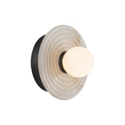 Kuzco Dahlia 6in 1-Light LED Vanity Light | Biophilic Urban Bronze Steel and Opal Glass Alabaster Diffuser | Bathroom Vanity | Model WV346006UBAR