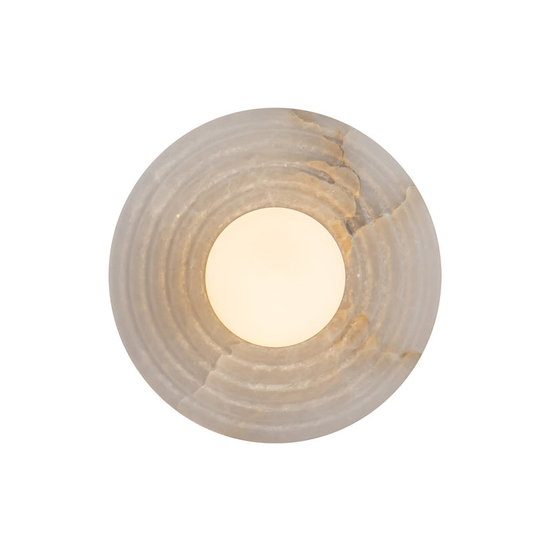 Kuzco Dahlia 6in 1-Light LED Vanity Light | Biophilic Urban Bronze Steel and Opal Glass Alabaster Diffuser | Bathroom Vanity | Model WV346006UBAR