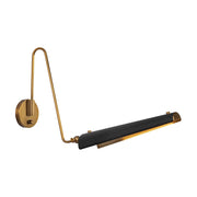 Kuzco Osorio 16in 1-Light LED Vanity Light | Mid-Century Matte Black and Vintage Brass Steel/Copper | Bathroom Vanity & Powder | Model WV347104MBVB