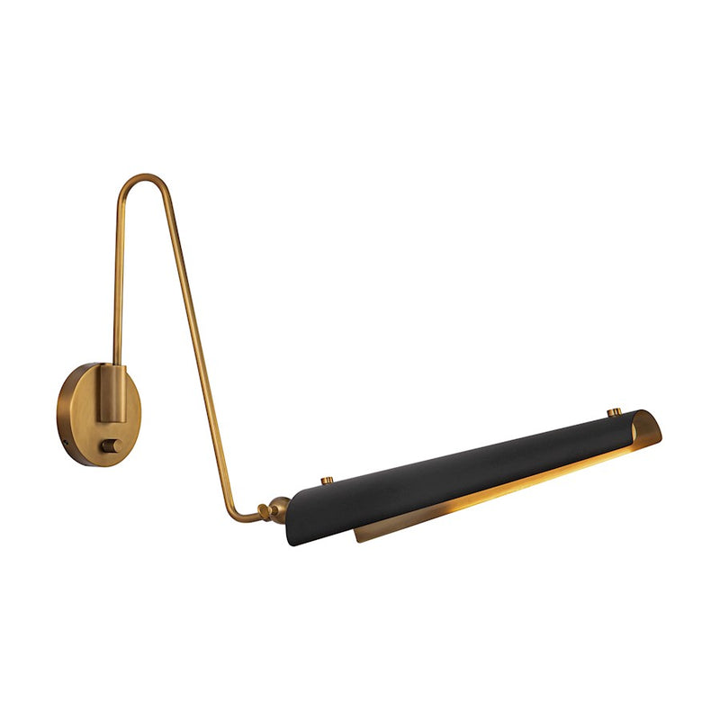 Kuzco Osorio 16in 1-Light LED Vanity Light | Mid-Century Matte Black and Vintage Brass Steel/Copper | Bathroom Vanity & Powder | Model WV347104MBVB